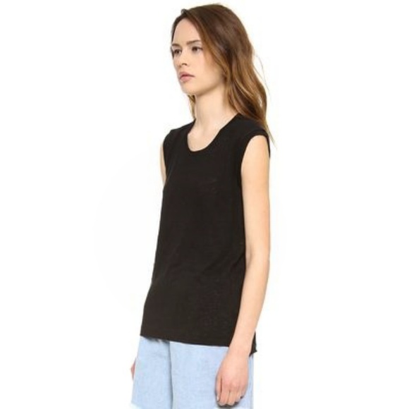 Madewell 100% Linen Muscle Tee Tank Top Crew Neck - Picture 2 of 8